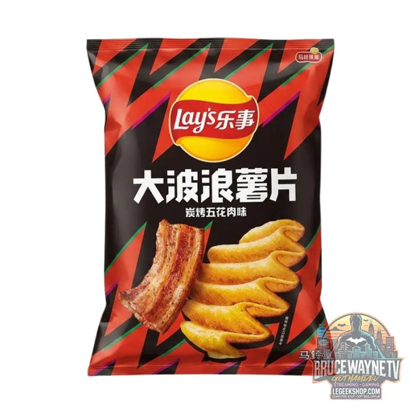 Lay’s Deep Ridged Grilled Pork chips de pommes de terre saveur porc grillé de 70 g (Pack de 22) - Snacks & boissons