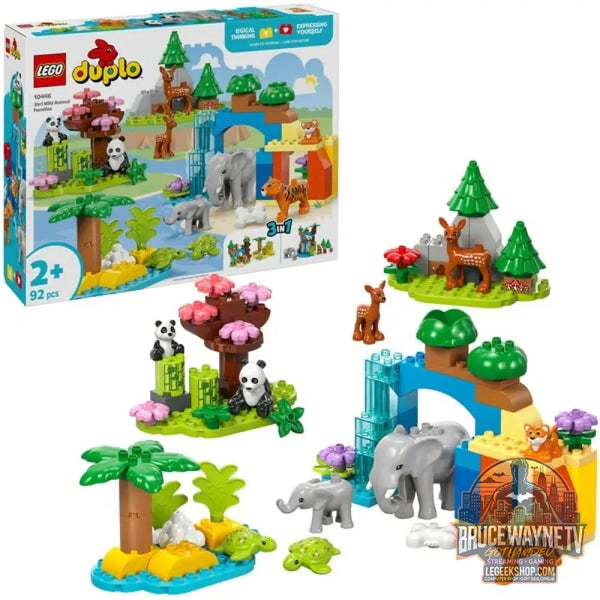 LEGO 10446 DUPLO Town Wildtier-Familien 3-in-1-Set, jeu de construction - LEGO