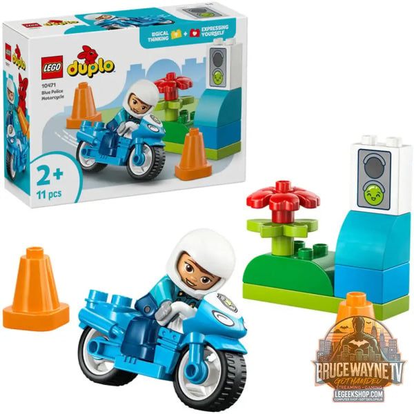 LEGO 10471 DUPLO Town Blaues Polizeimotorrad, jeu de construction - LEGO