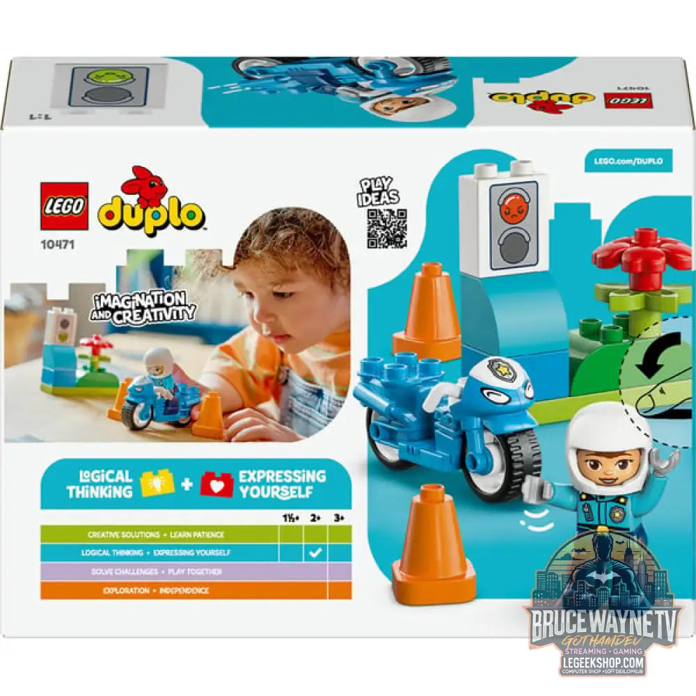 LEGO 10471 DUPLO Town Blaues Polizeimotorrad, jeu de construction - LEGO - vue 7