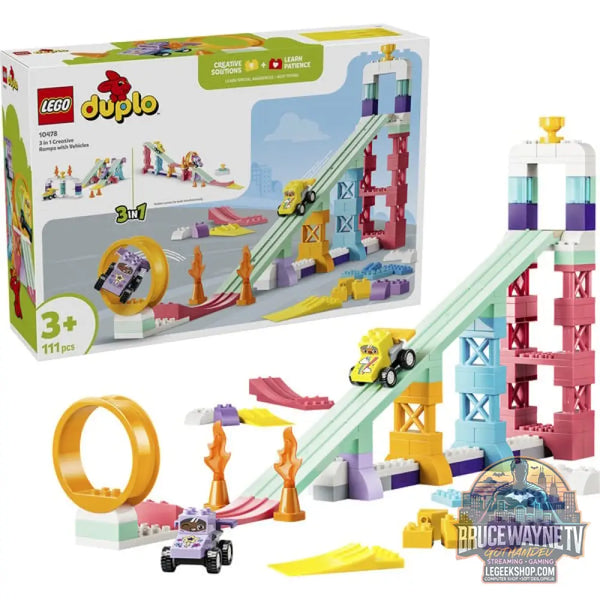 LEGO 10478 DUPLO Town Kreative Sprungschanzen avec kleinen Flitzern 3-in-1-Set, jeu de construction - LEGO