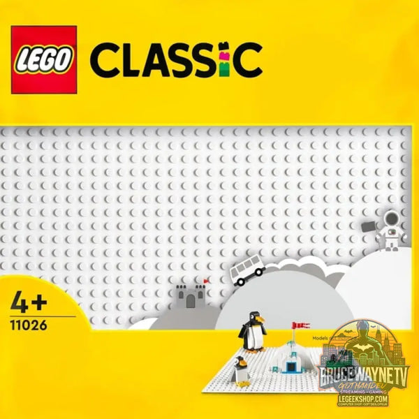 LEGO 11026 Classic Weiße Bauplatte, jeu de construction blanc, Quadratische Grundplatte avec 32x32 Noppen - LEGO