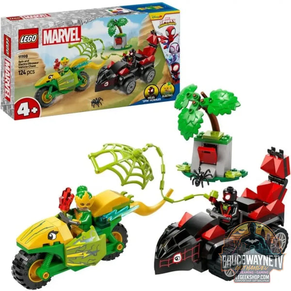 LEGO 11198 Marvel Spidey et seine Super-Freunde Actionspaß avec Spin et Electro in ihren Dino-Flitzern, jeu de construction - LEGO