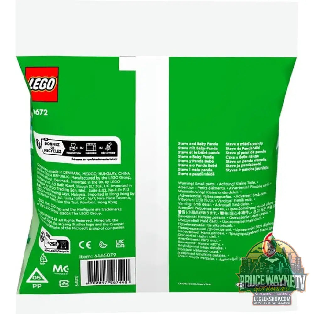 LEGO 30672 Minecraft Steve avec -Panda, jeu de construction Polybag - LEGO - vue 3