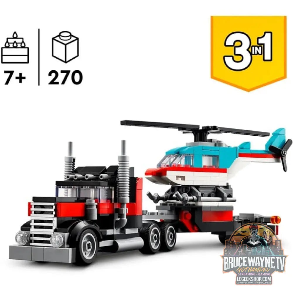 LEGO 31146 Creator 3-in-1 Tieflader avec Hubschrauber, jeu de construction - LEGO - vue 5