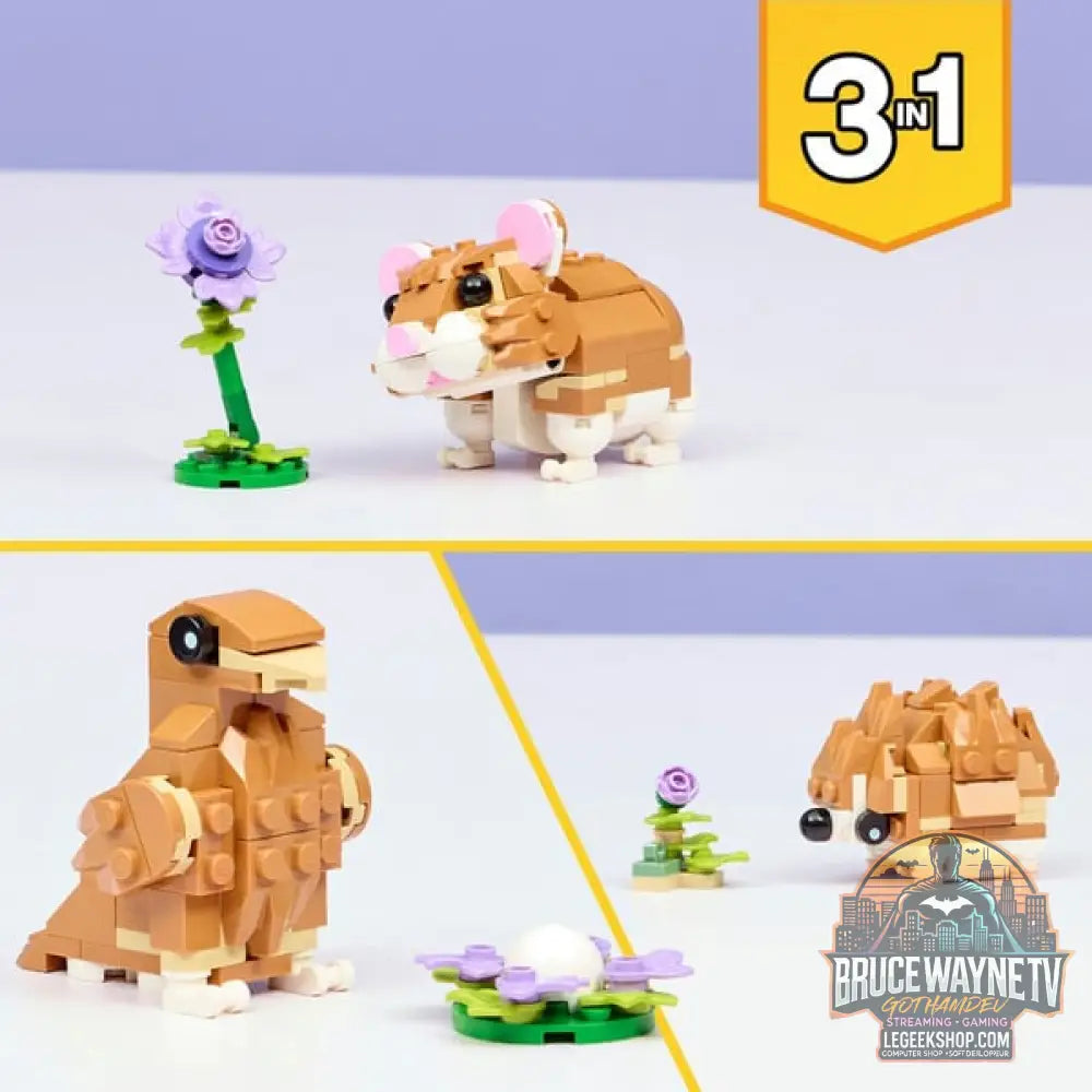 LEGO 31376 Creator 3-in-1 Niedlicher Hamster avec Blume, jeu de construction - LEGO - vue 6
