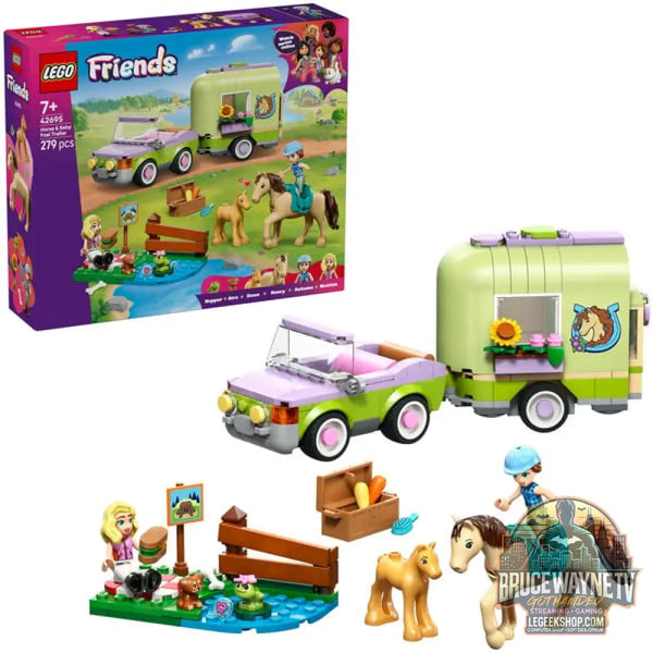 LEGO 42695 Friends Pferd et Fohlen avec Pferdeanhänger, jeu de construction - LEGO
