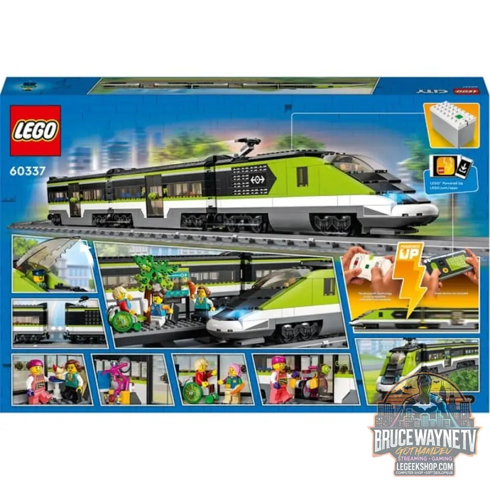 LEGO 60337 City Personen-Schnellzug, jeu de construction Set avec ferngesteuertem Zug avec Scheinwerfern, 2 Wagen et 24 Schienen-Elementen - LEGO - vue 11