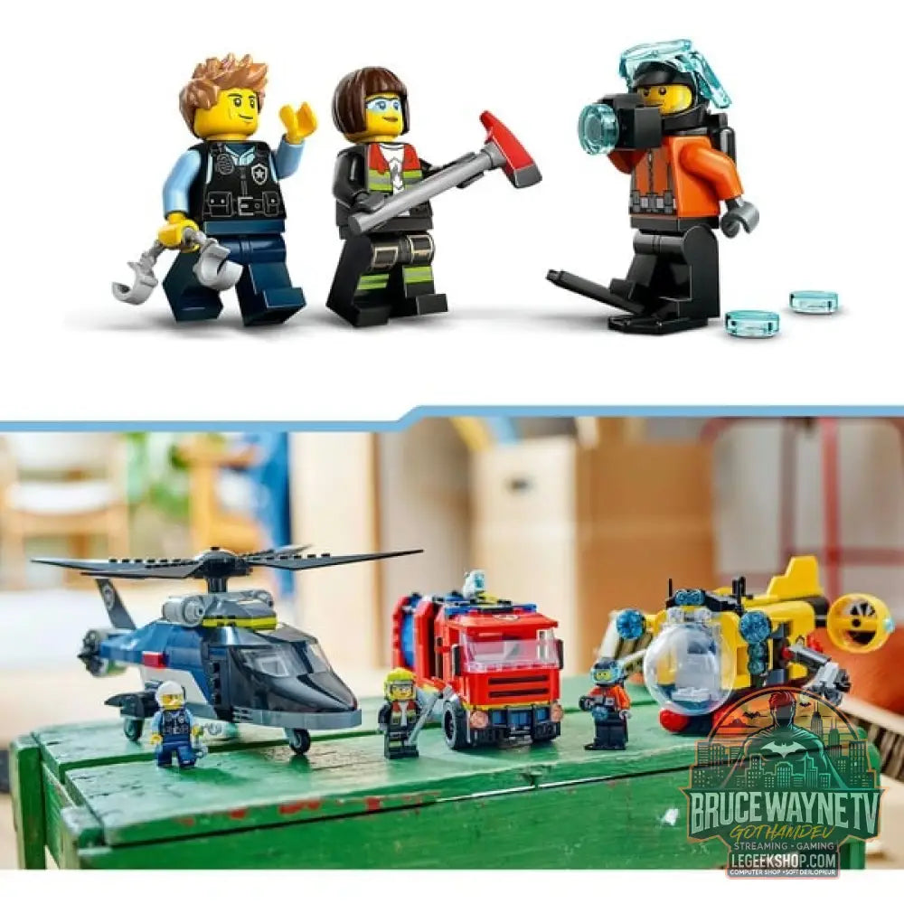 LEGO 60462 City Kombinationsset avec Hubschrauber, Löschauto et U-Boot, jeu de construction - LEGO - vue 6
