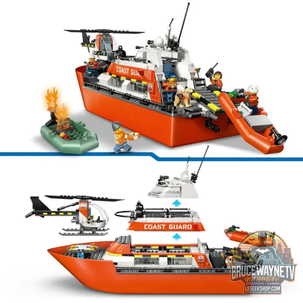 LEGO 60504 City Rettungsboot der Küstenwache avec Hubschrauber, jeu de construction - LEGO - vue 4