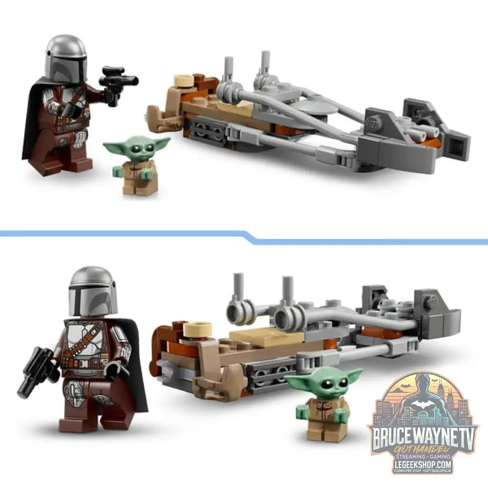 LEGO 75436 Star Wars Der Mandalorianer et Grogu auf ihrem Speeder Bike, jeu de construction - LEGO - vue 4