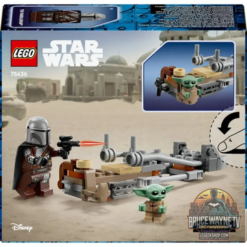 LEGO 75436 Star Wars Der Mandalorianer et Grogu auf ihrem Speeder Bike, jeu de construction - LEGO - vue 7