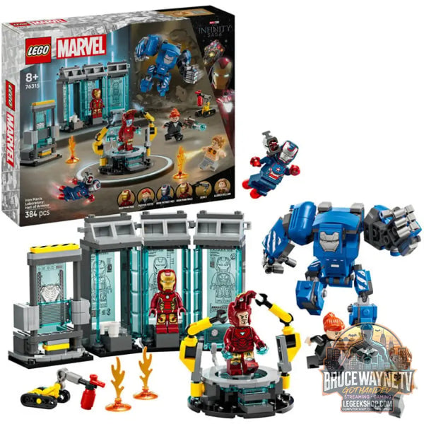 LEGO 76315 Marvel Super Heroes Iron Mans Labor: Halle der Rüstungen, jeu de construction - LEGO