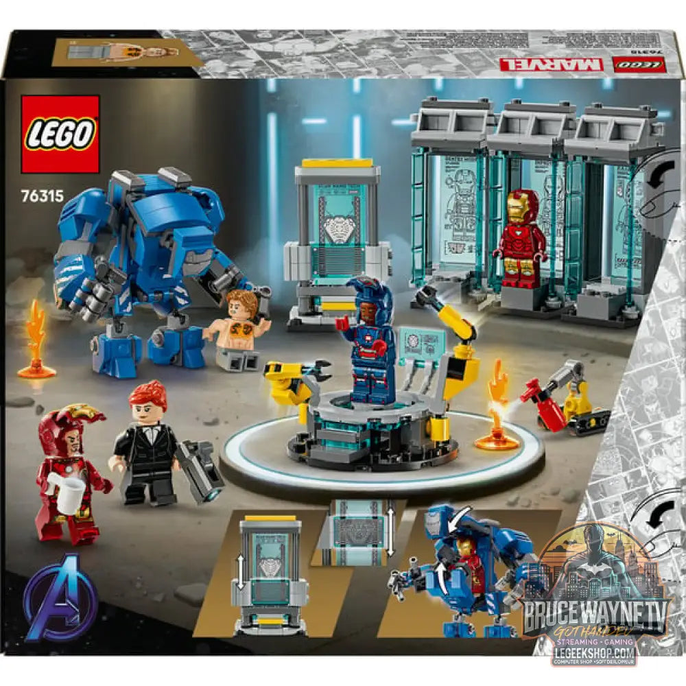 LEGO 76315 Marvel Super Heroes Iron Mans Labor: Halle der Rüstungen, jeu de construction - LEGO - vue 7