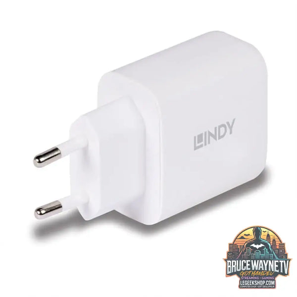 Lindy Ladegerät 65 Watt USB-A & C GaN Charger weiß, 1x USB-A, 1x USB-C PD 3.0, GaN, PPS - Lindy