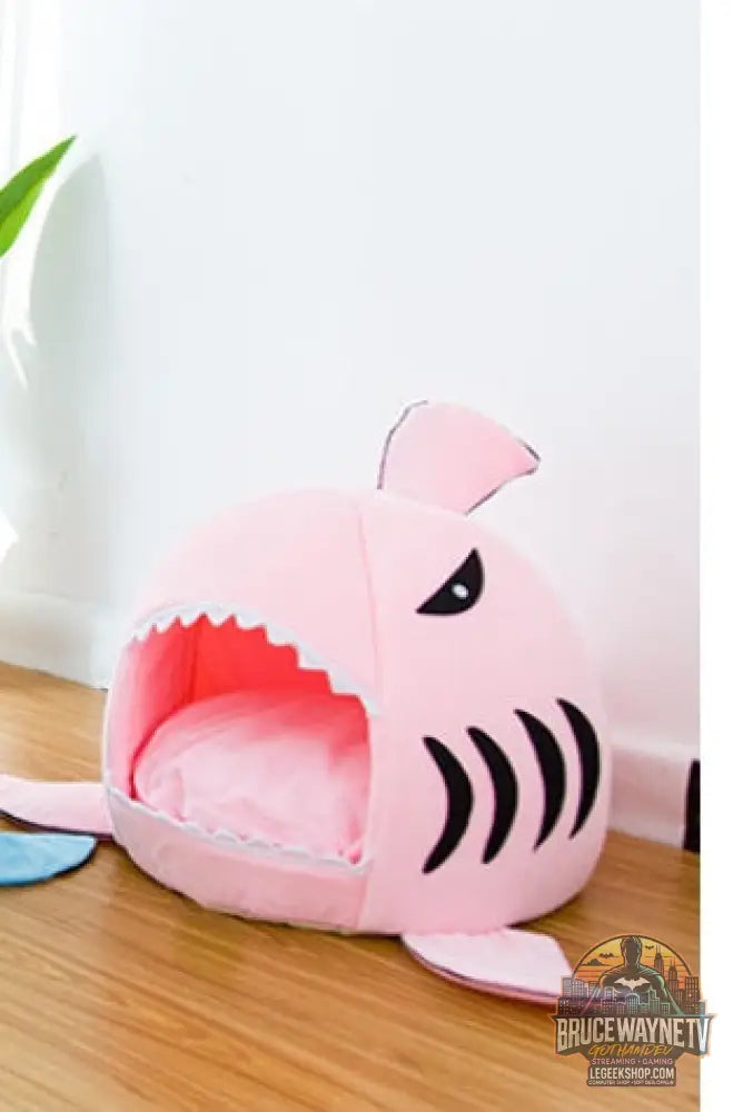 Lit Requin Animaux Chien Chat Niche Douillet Confortable - Pink / S - Lit Animaux
