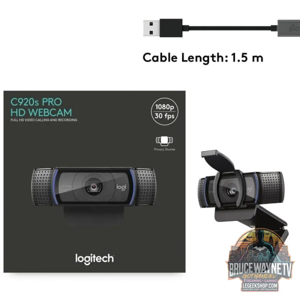 Logitech C920S HD Pro, webcam - Logitech - vue 10