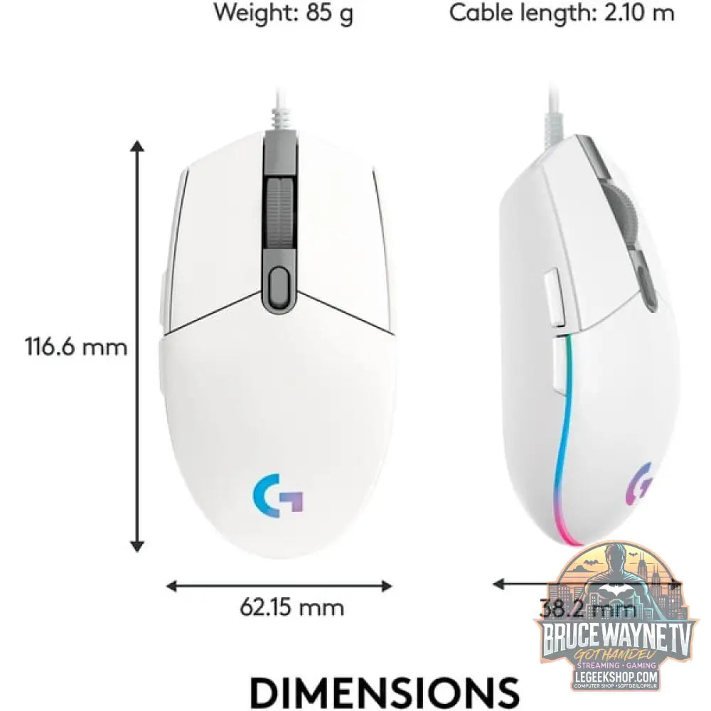 Logitech G203 LIGHTSYNC, souris gaming - vue 8