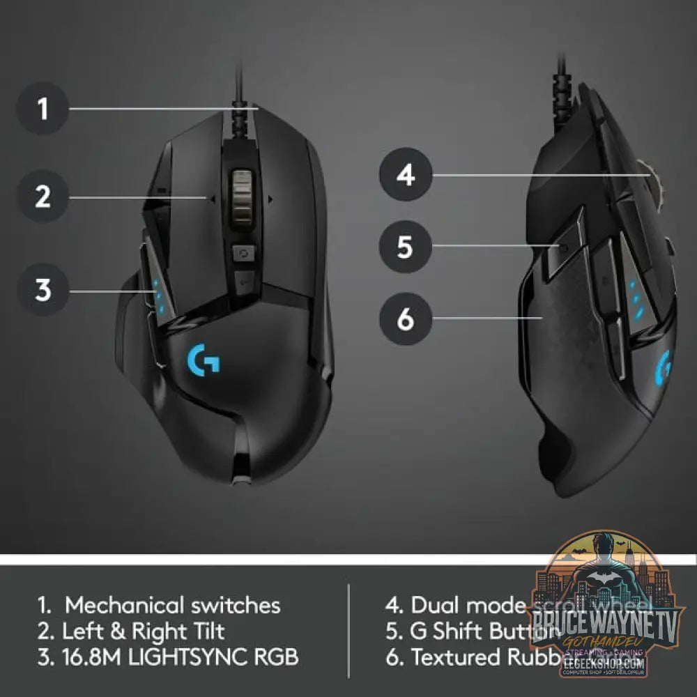 Logitech G502 HERO, souris gaming - vue 6