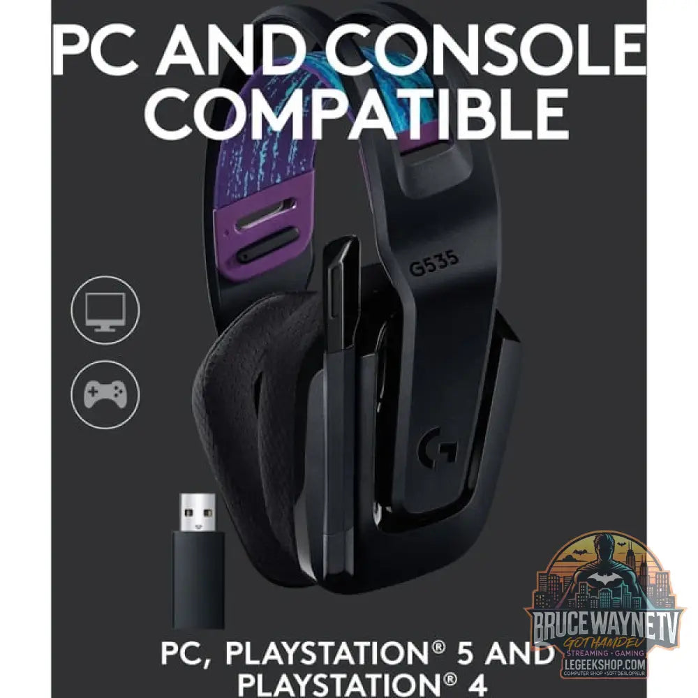 Logitech G535 LIGHTSPEED, casque gaming - vue 5