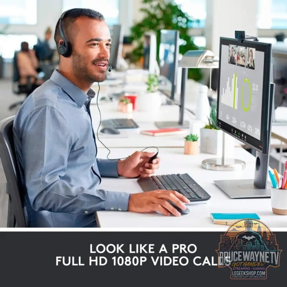 Logitech HD Pro, webcam C920 - Logitech - vue 2