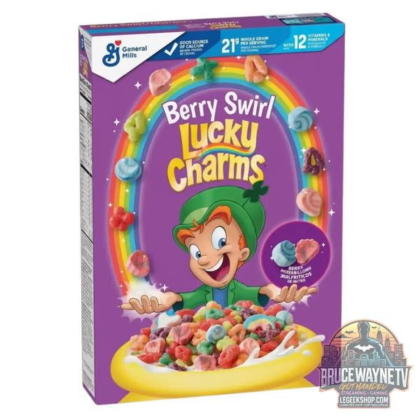 Lucky Charms Berry Swirl cereali con marshmallows al gusto di frutti di bosco 309g (Confezione da 12) - Snacks &