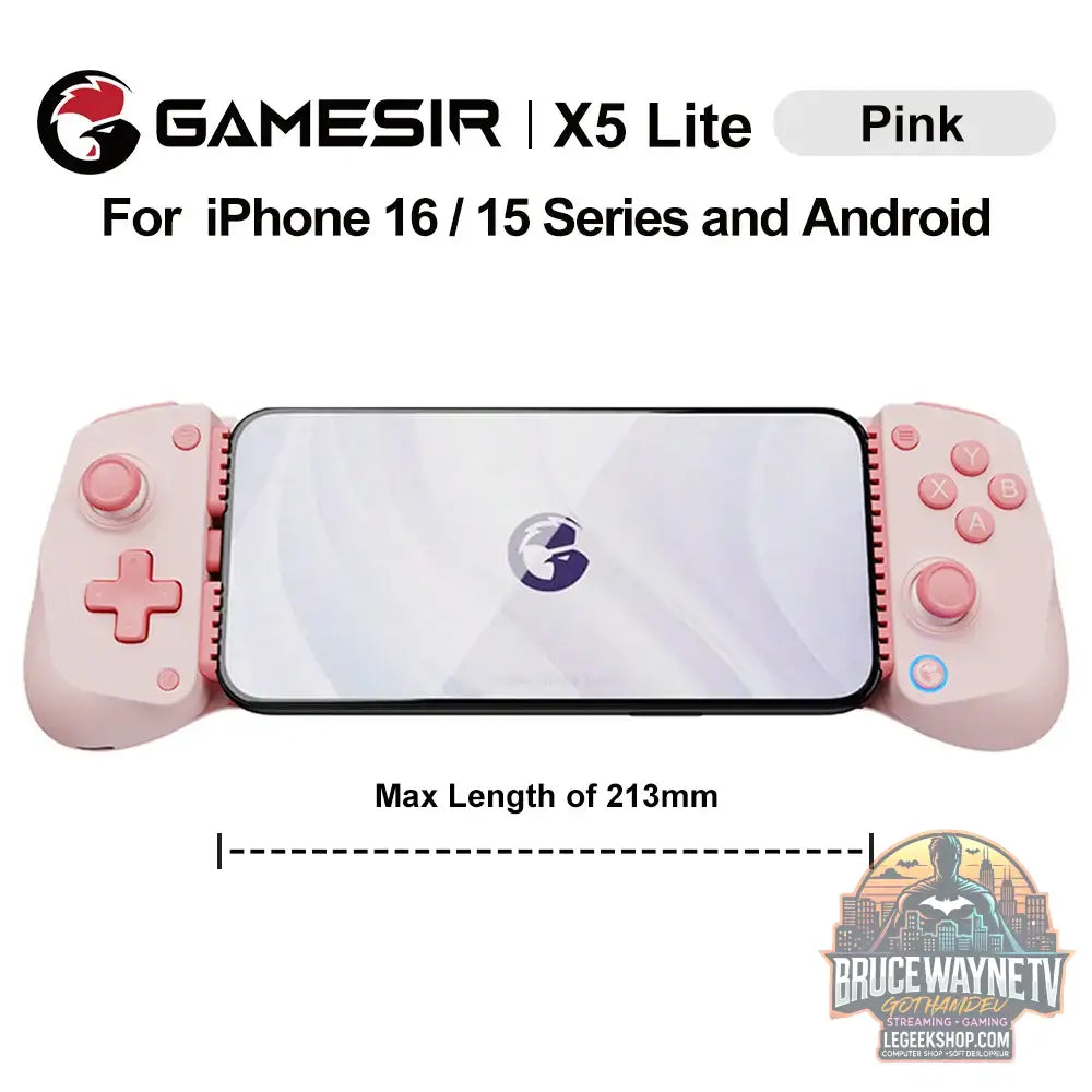 Manette de jeu mobile GameSir X5 Lite pour iPhone 16 15 Series iPad Mini tablette Android Y700 contrôle iOS - Pink