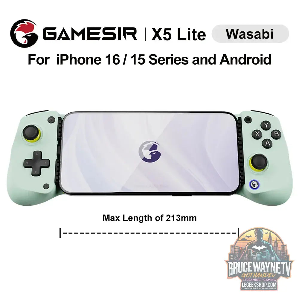 Manette de jeu mobile GameSir X5 Lite pour iPhone 16 15 Series iPad Mini tablette Android Y700 contrôle iOS - Wasabi