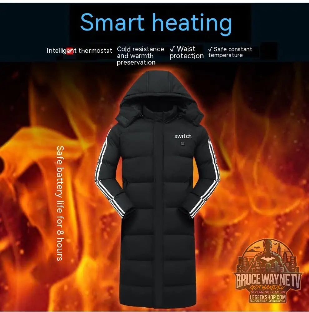 Manteau Long Chauffant 11 Zones de Chauffage Hiver - Manteau Chauffant