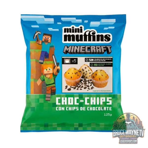 Minecraft Mini Muffins Choco Chips 5 mini-muffins aux pépites de chocolat de 125 g (Lot de 10) - Snacks & boissons