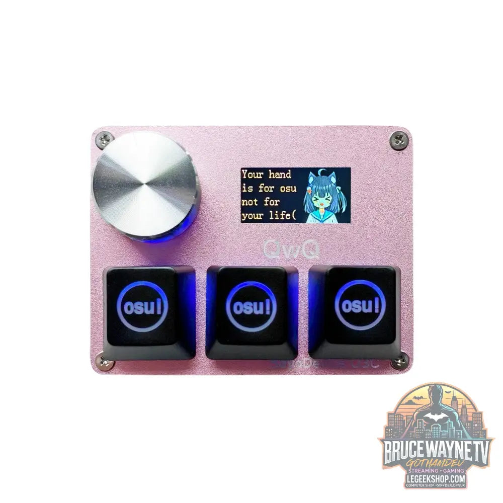 Mini Clavier Mécanique BTXETUEL SayoDevice OSU O3C – Switchs Magnétiques Roses | Écran IPS & Ultra-Vitesse - Pink OSU