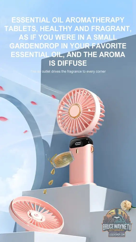 Mini ventilateur de cou portable avec support de téléphone et écran d’affichage aste par USB Gér5 Speed 1800mAh