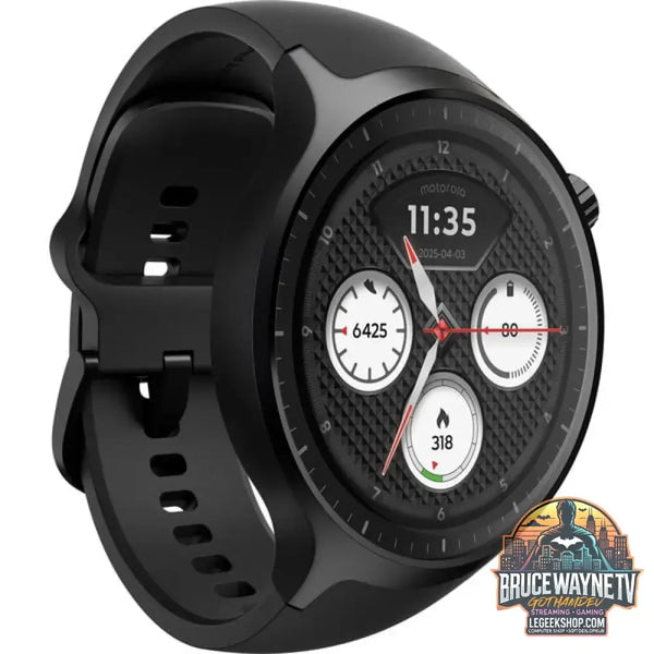 Motorola moto watch, Smartwatch schwarz, mit schwarzem Silikon-Armband - Motorola