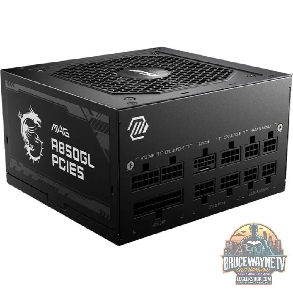 MSI MAG A850GL PCIE5, alimentation PC - MSI - vue 3