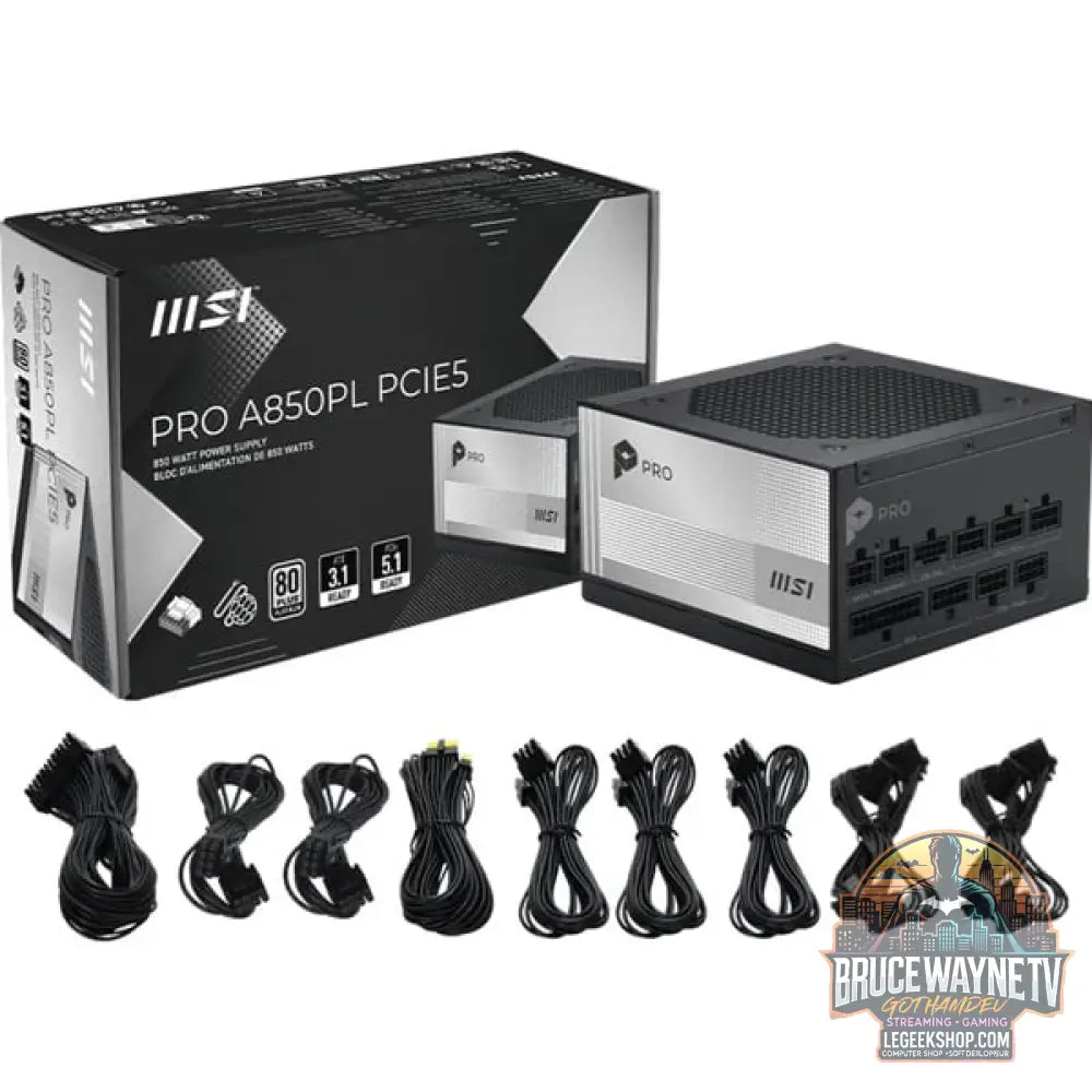 MSI PRO A1000PL PCIE5 1000W, alimentation PC - MSI - vue 5