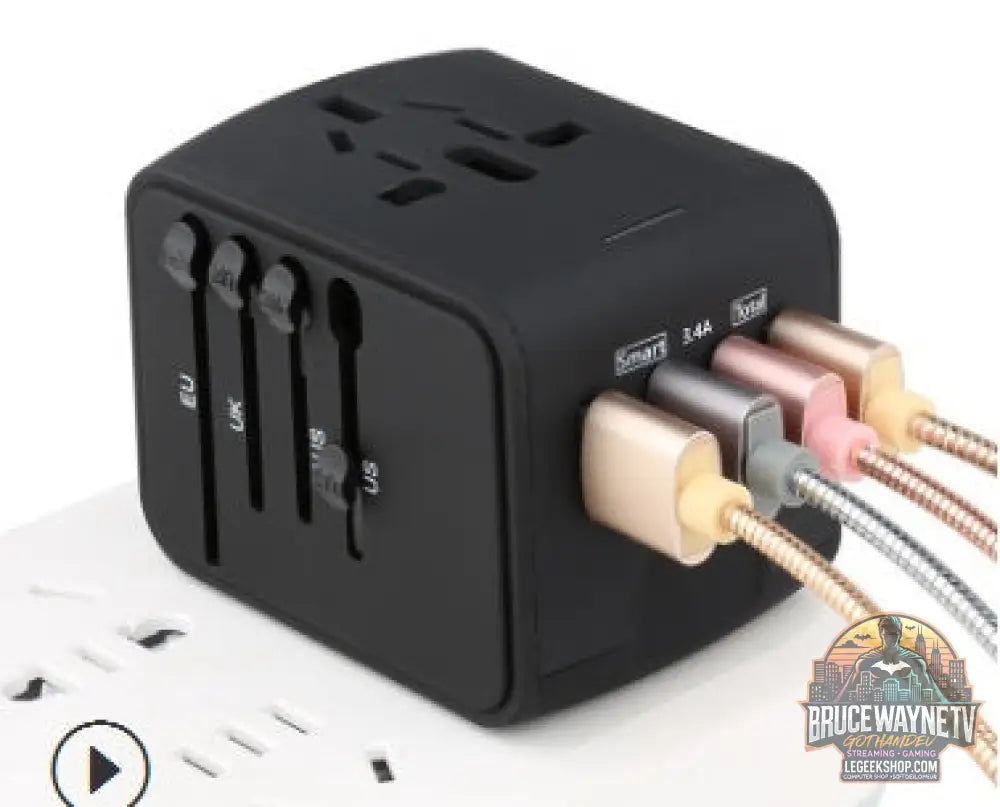 Multiprise Multifonction USB Rallonge Électrique Sécurisée - Black - Multiprise