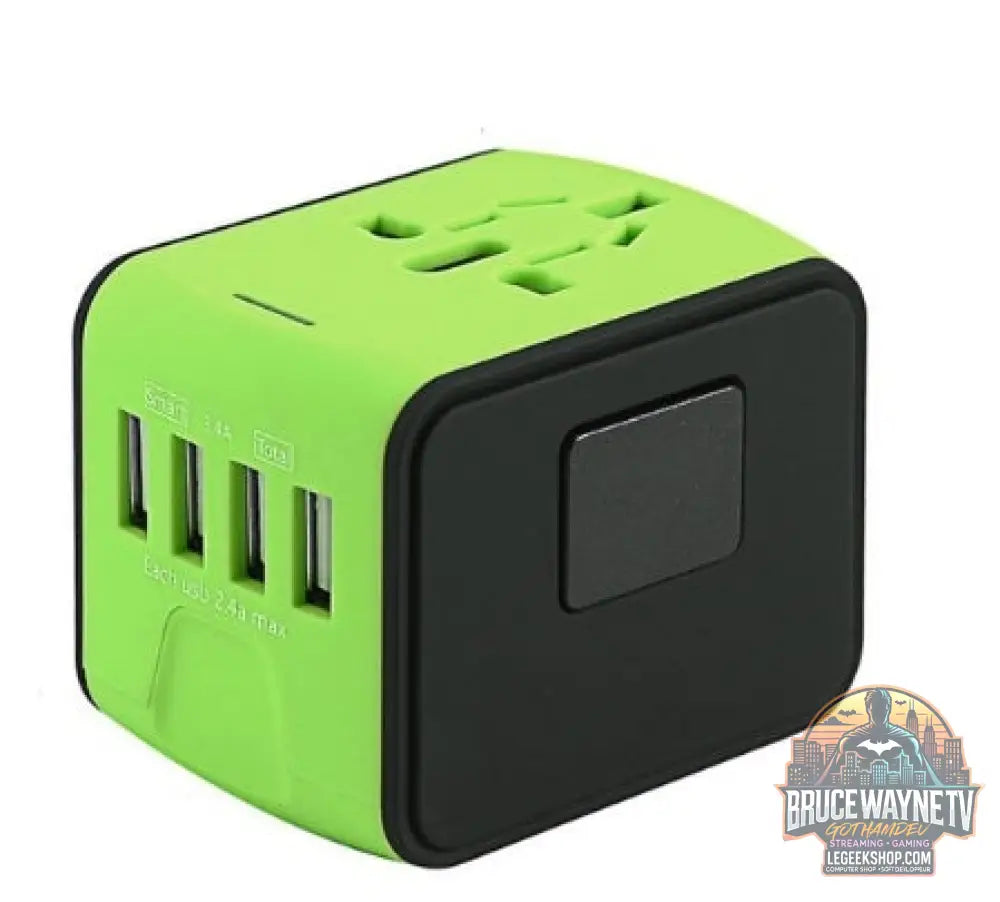 Multiprise Multifonction USB Rallonge Électrique Sécurisée - Green - Multiprise