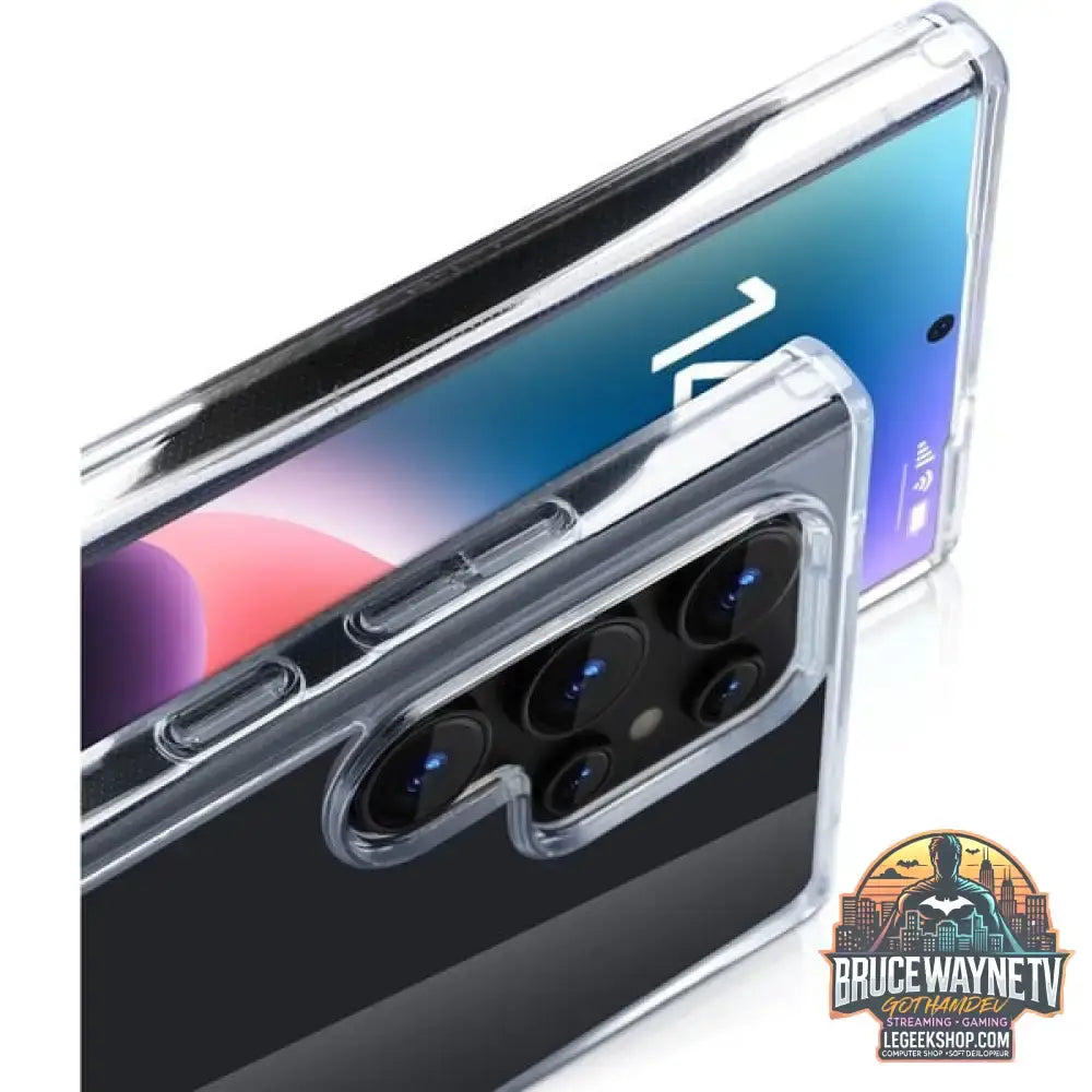 Nevox StyleShell SHOCKFlex, Handyhülle transparent, Samsung Galaxy S24 Ultra - Feature: Aussparung für Kamera - vue 3