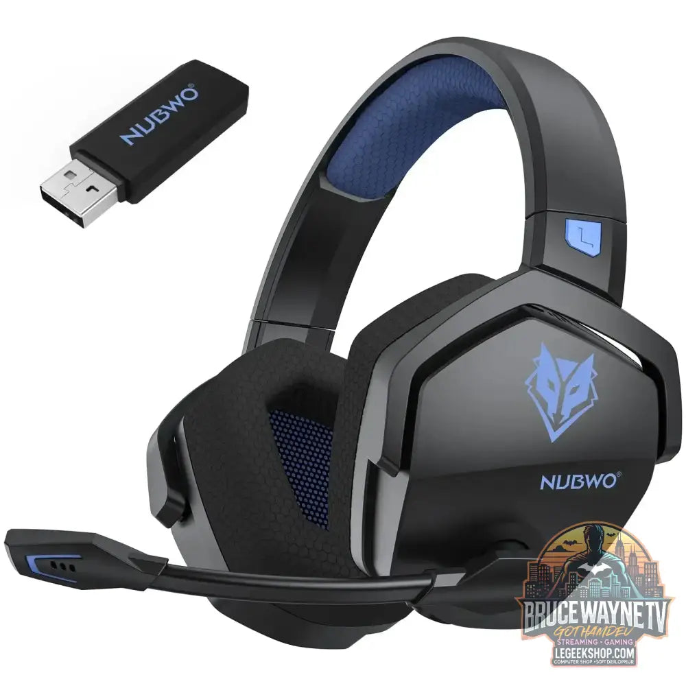 NUBWO G06 Double Casque Gaming Sans Fil 2.4GHz/BT 5. - Blue - Casque Gaming