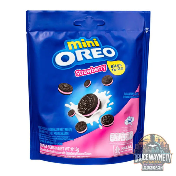 Oreo Mini Fraise mini biscuits avec crème goût fraise de 61,3g (Pack de 24) - Snacks & boissons importés