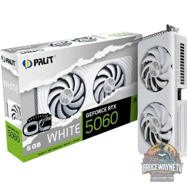 Palit GeForce RTX 5060 OC WHITE 8GB, carte graphique blanc, DLSS 4, 3x DisplayPort, 1x HDMI 2.1 - Palit