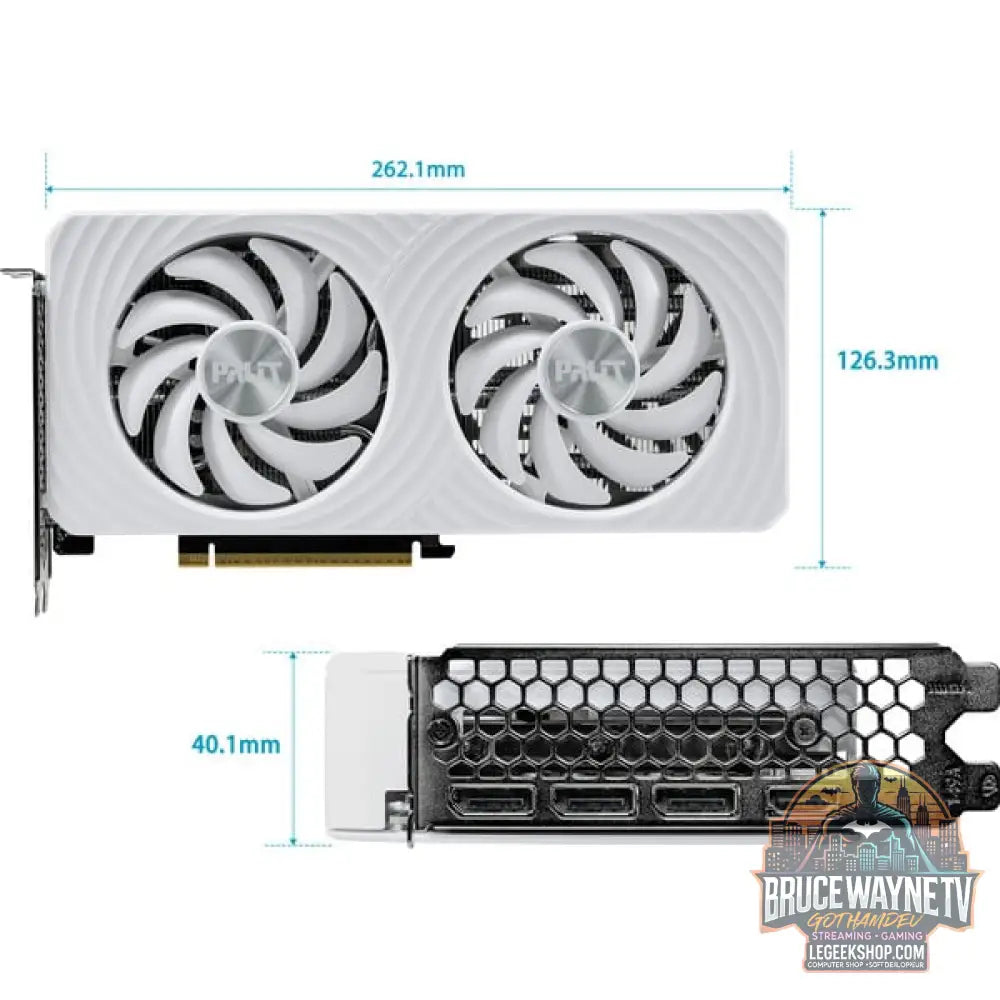 Palit GeForce RTX 5060 OC WHITE 8GB, carte graphique blanc, DLSS 4, 3x DisplayPort, 1x HDMI 2.1 - Palit - vue 10