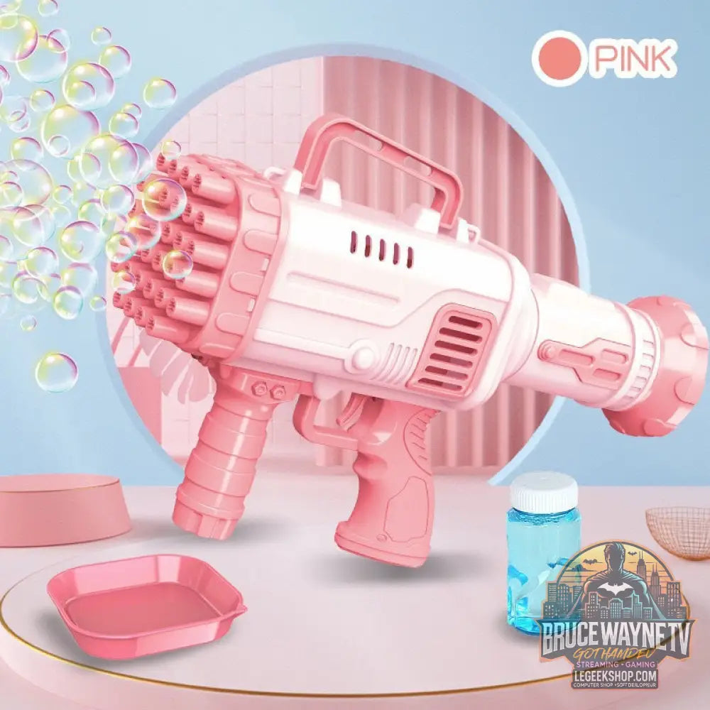 Pistolet Bulles Électrique 32 Trous Automatique Jouet Enfant - 32 Holes Bazooka Cherry Powder - Jouet Bulles