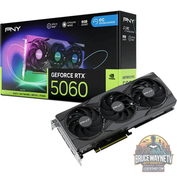 PNY GeForce RTX 5060 ARGB Triple Fan OC, carte graphique DLSS 4, 3x DisplayPort, 1x HDMI 2.1 - PNY