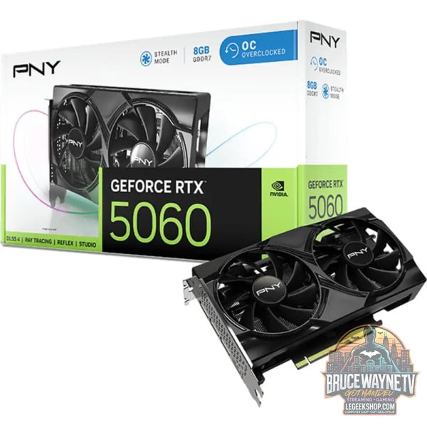 PNY GeForce RTX 5060 Dual Fan OC, carte graphique DLSS 4, 3x DisplayPort, 1x HDMI 2.1 - PNY