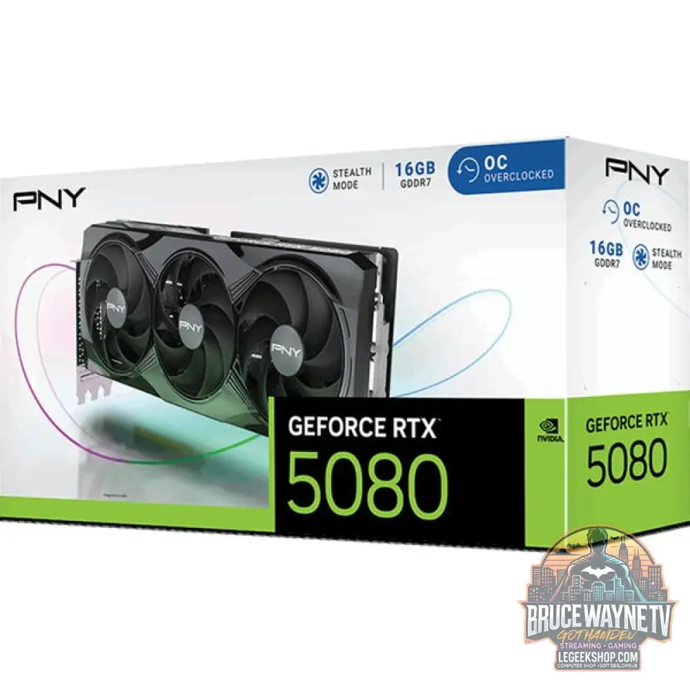 PNY GeForce RTX 5080 OC, carte graphique DLSS 4, 3x DisplayPort, 1x HDMI 2.1 - PNY - vue 10