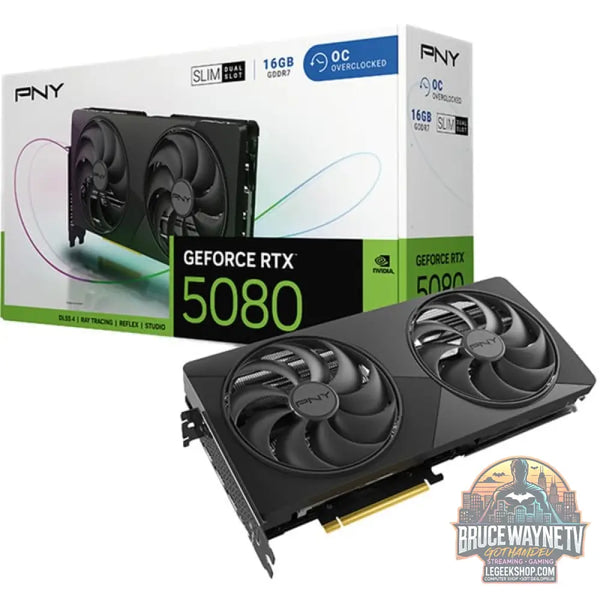 PNY GeForce RTX 5080 Slim OC, carte graphique DLSS 4, 3x DisplayPort, 1x HDMI 2.1 - PNY