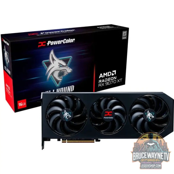 PowerColor Radeon RX 9070 XT Hellhound 16GB OC, carte graphique noir, RDNA4, GDDR6, 3x DisplayPort, 1x HDMI - PowerColor