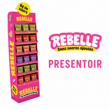 Présentoir Rebelle pré rempli (18 colis) x 1