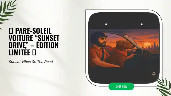 🎮 Pare-soleil Voiture &ldquo;Sunset Drive&rdquo; &ndash; &Eacute;dition Limit&eacute;e 🎮 by@Outfy